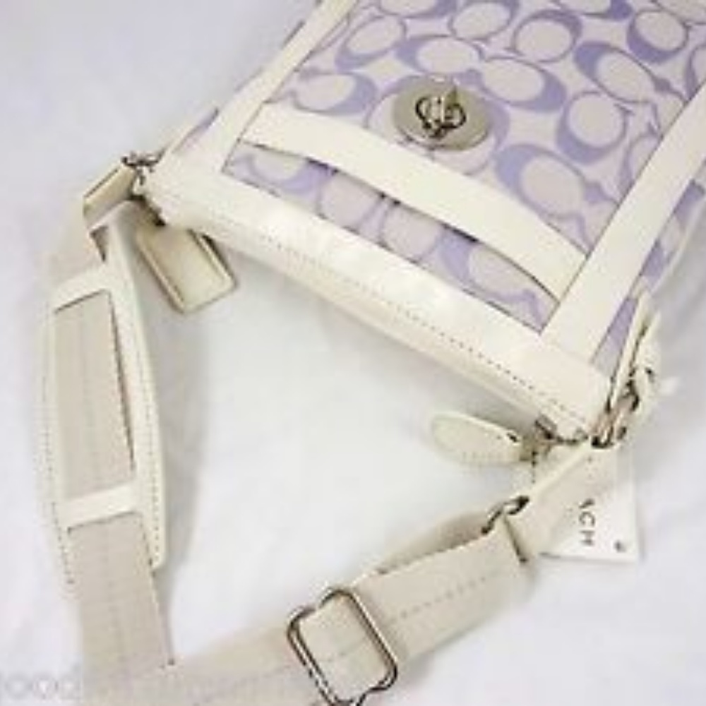 Coach Purple Sateen Leather Crossbody Swingpack - Picture 4 of 7